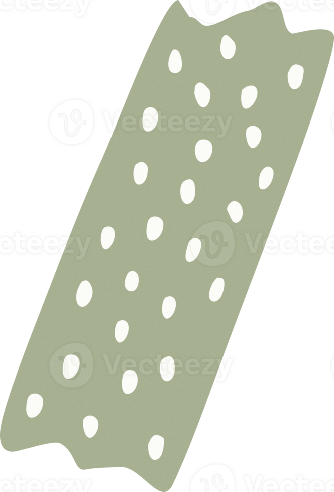 green pastel washi tape decorate element illustration png