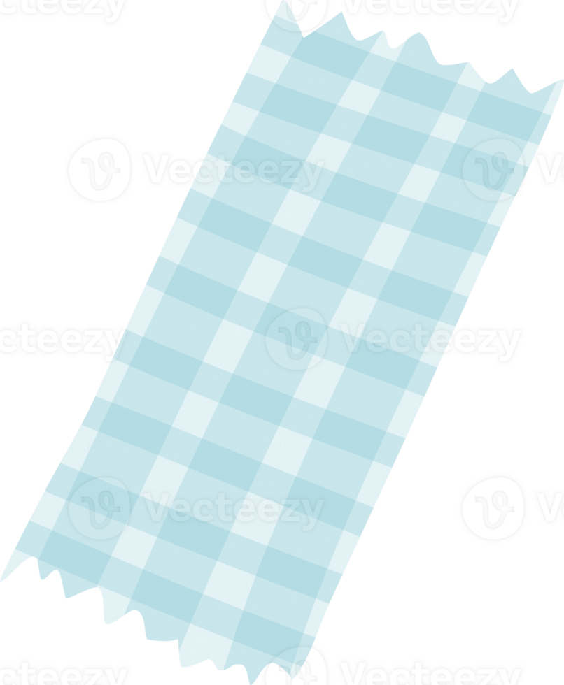 checkered blue washi tape with noise textured decorate element illustration png