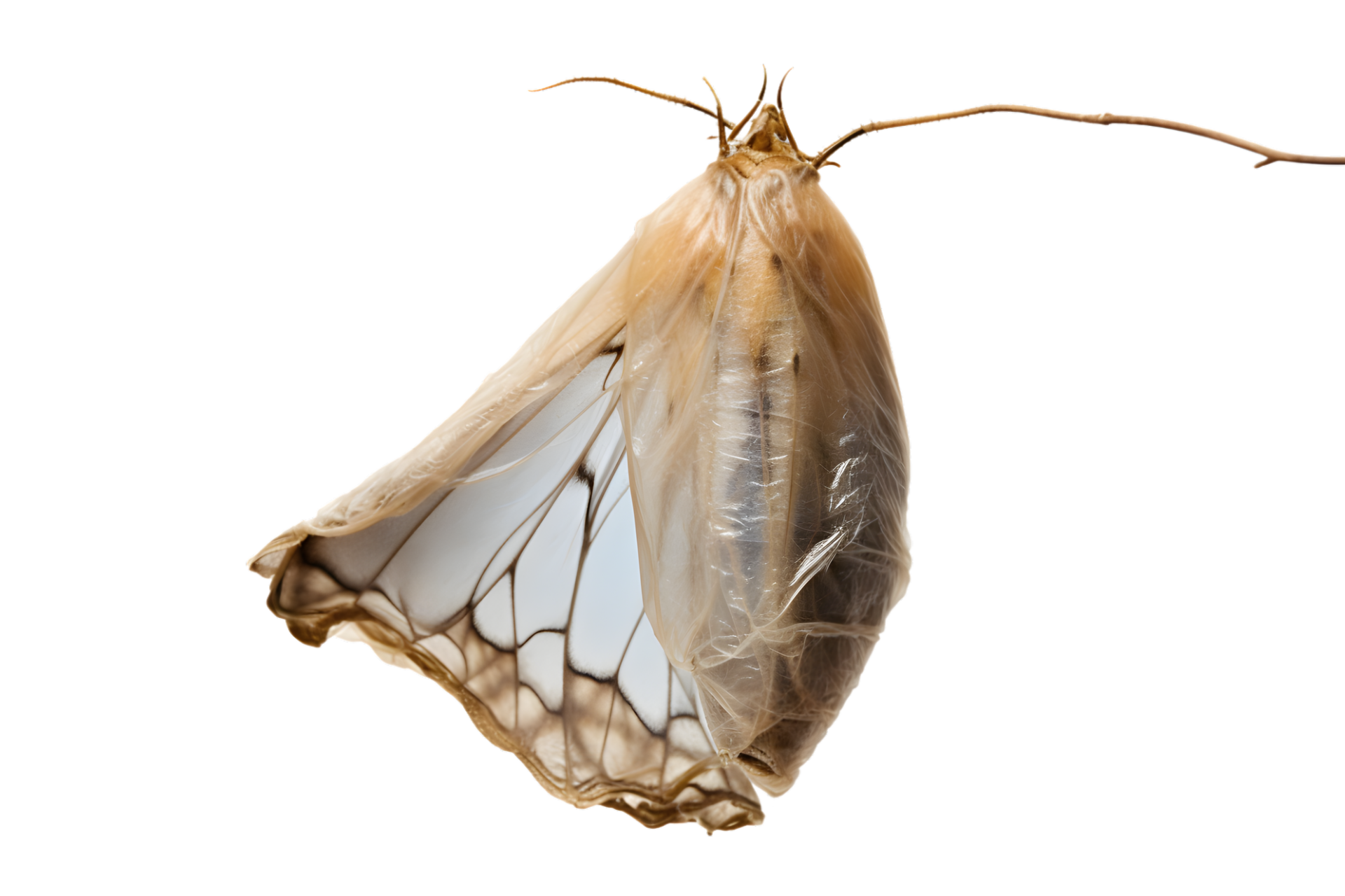 Butterfly cocoon hanging isolated on a transparent background 27182089 PNG