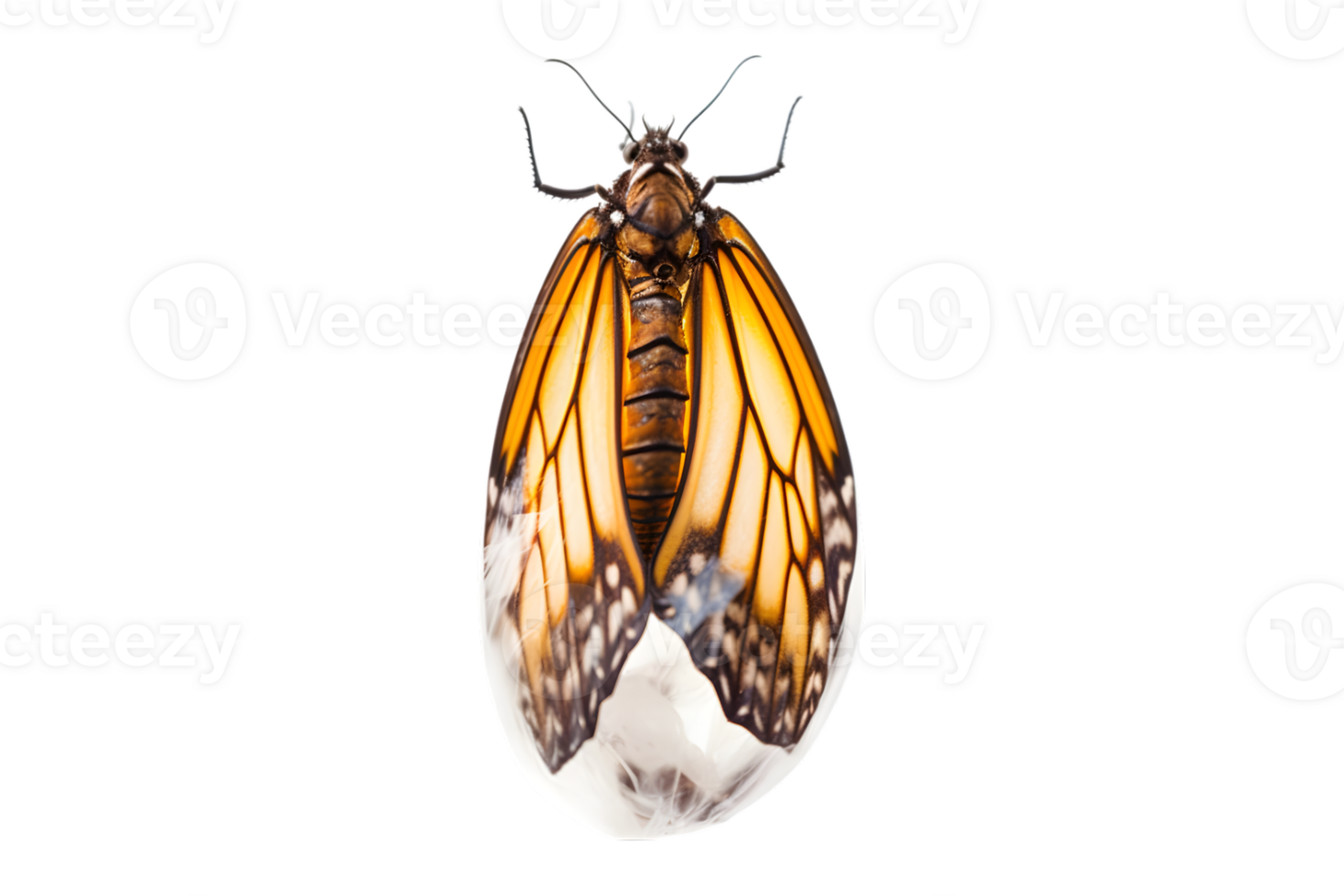 Butterfly cocoon hanging isolated on a transparent background png