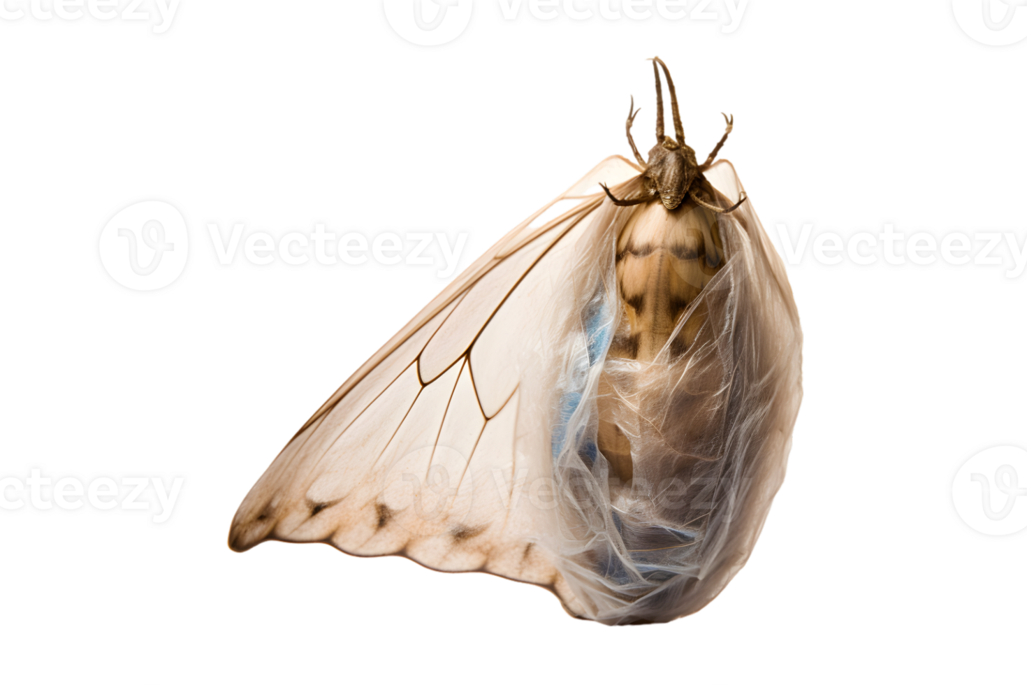 Butterfly cocoon hanging isolated on a transparent background png