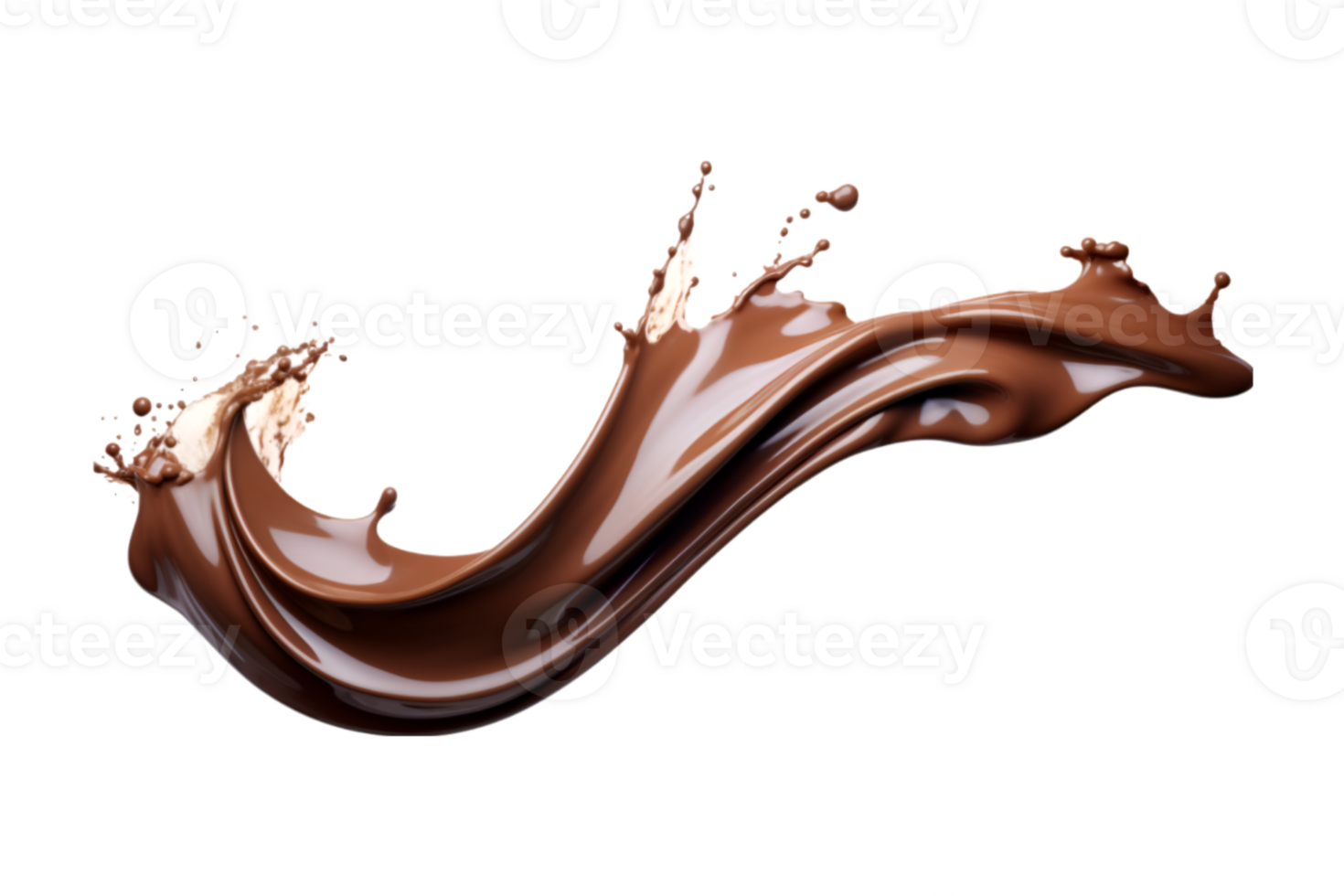 Chocolate splash isolated on a transparent background png