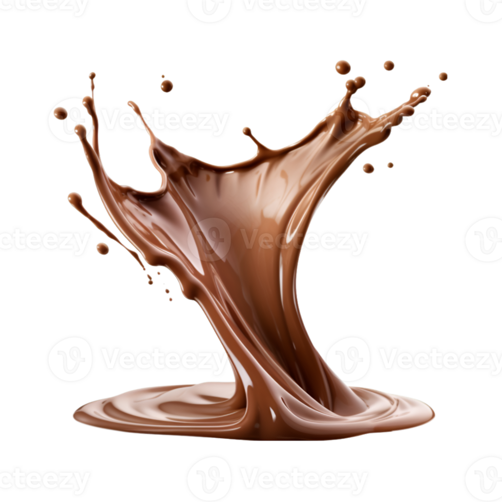 Chocolate splash isolated on a transparent background png