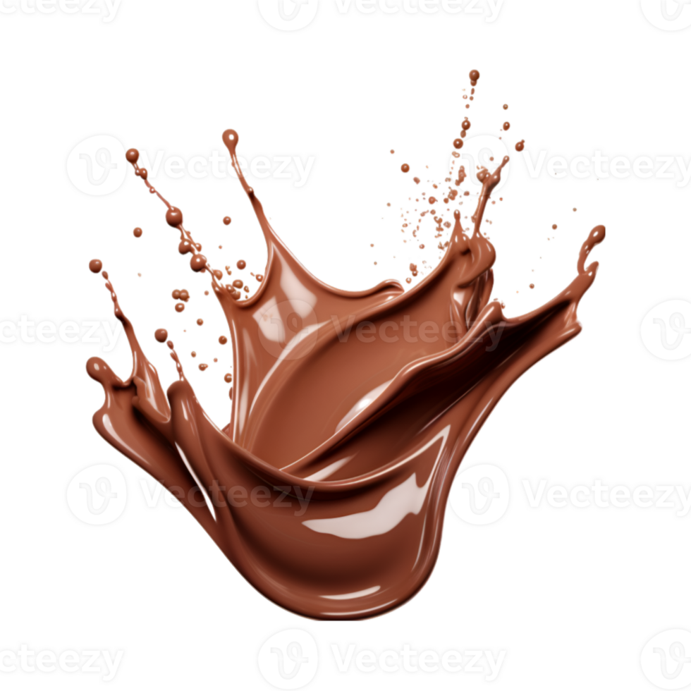 Chocolate splash isolated on a transparent background png