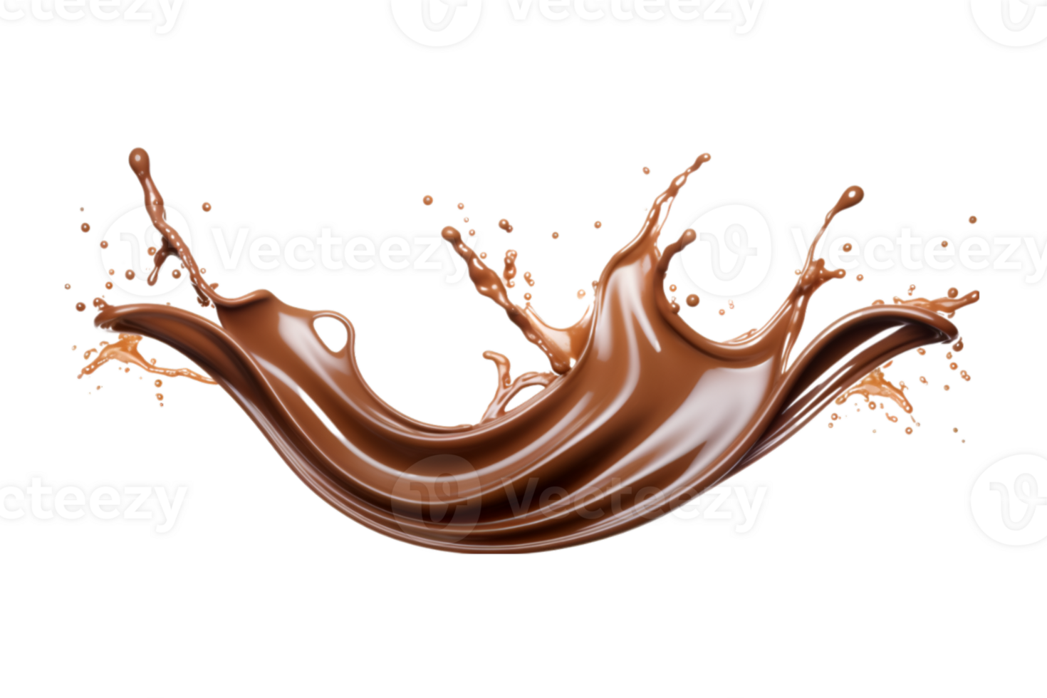 Chocolate splash isolated on a transparent background png