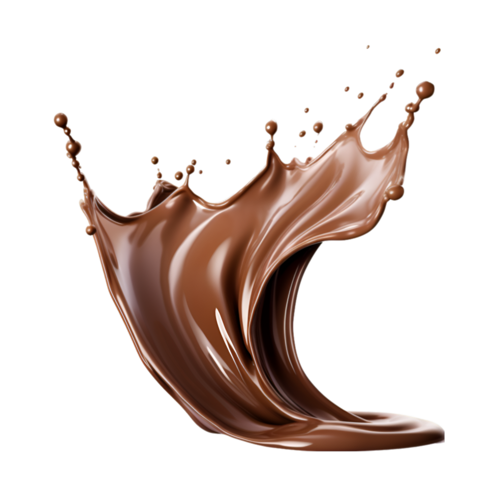 Chocolate splash isolated on a transparent background png