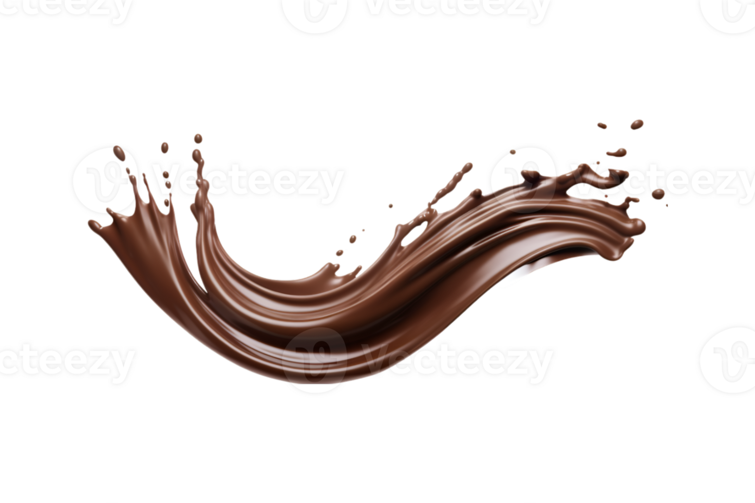 Chocolate splash isolated on a transparent background png
