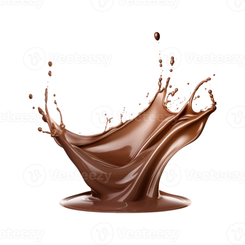 Chocolate splash isolated on a transparent background png
