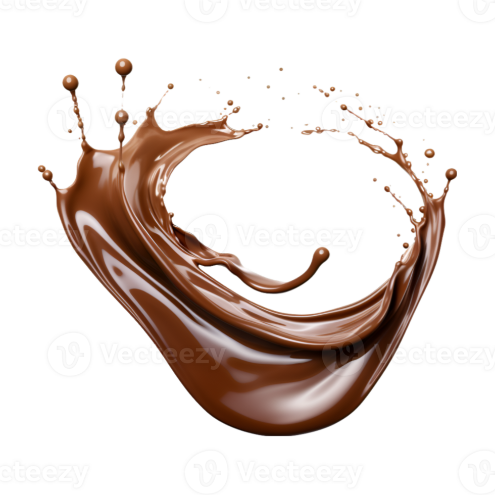 Chocolate splash isolated on a transparent background png