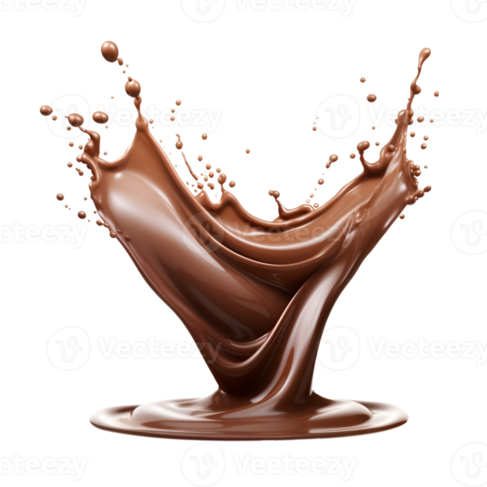 Chocolate splash isolated on a transparent background png