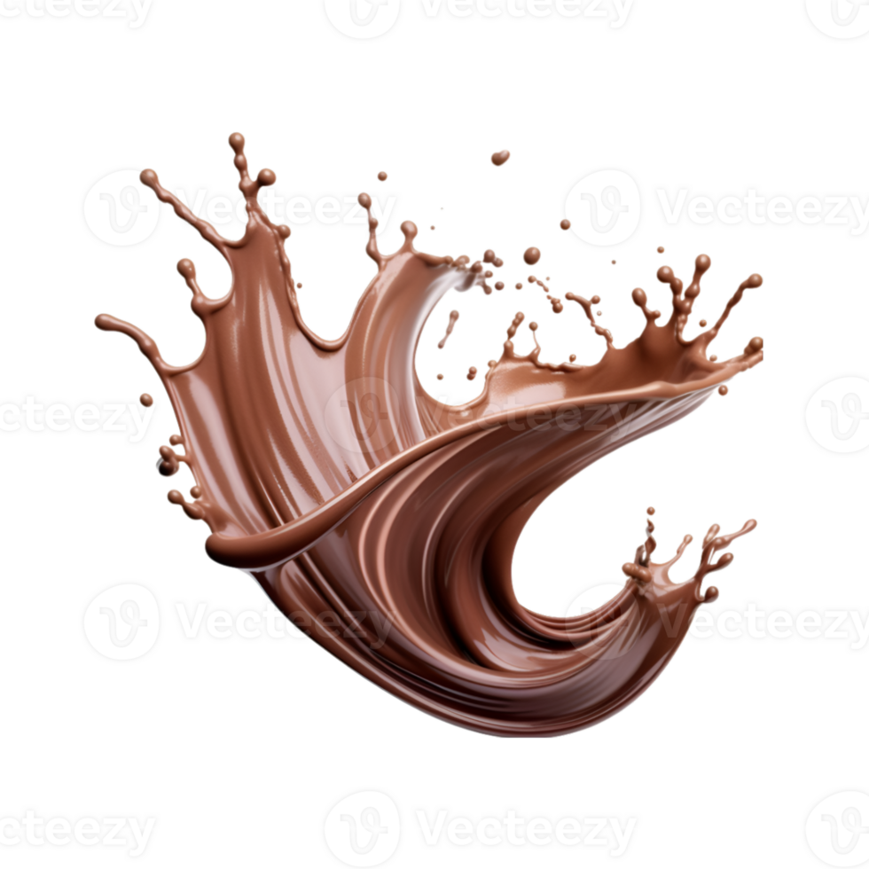 Chocolate splash isolated on a transparent background png