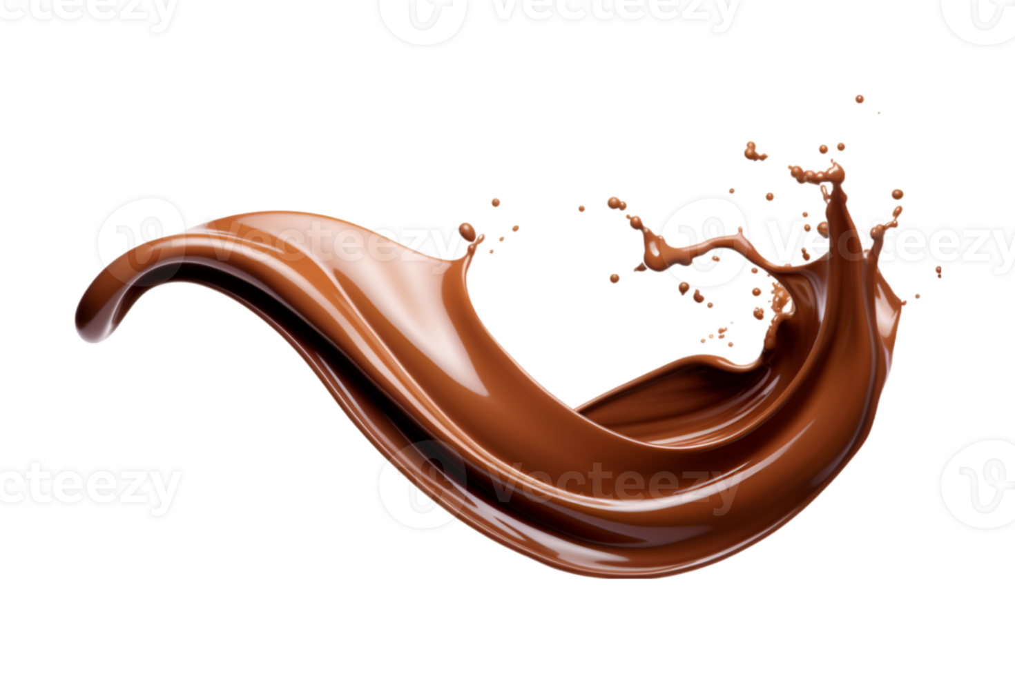 Chocolate splash isolated on a transparent background png