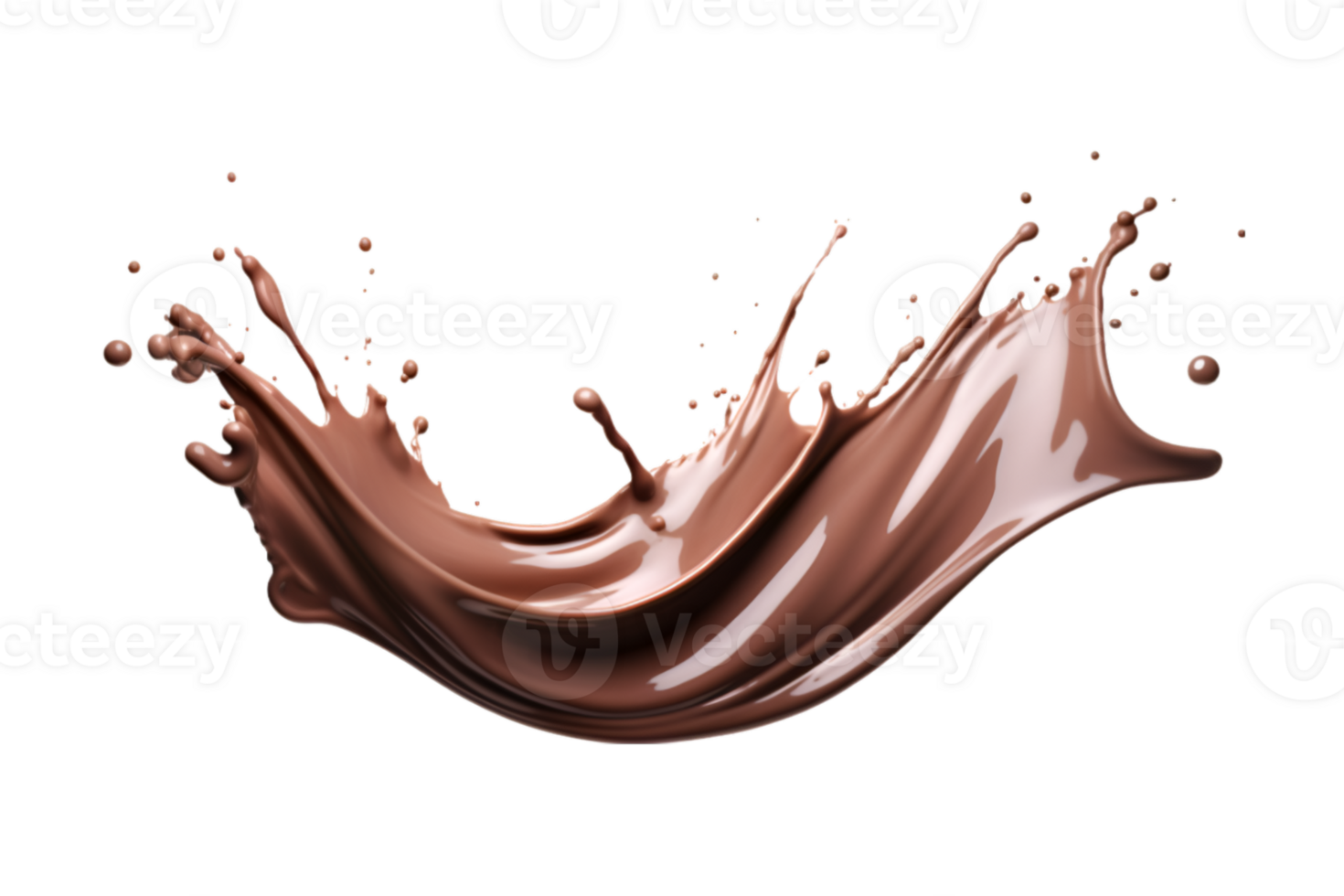 Chocolate splash isolated on a transparent background png