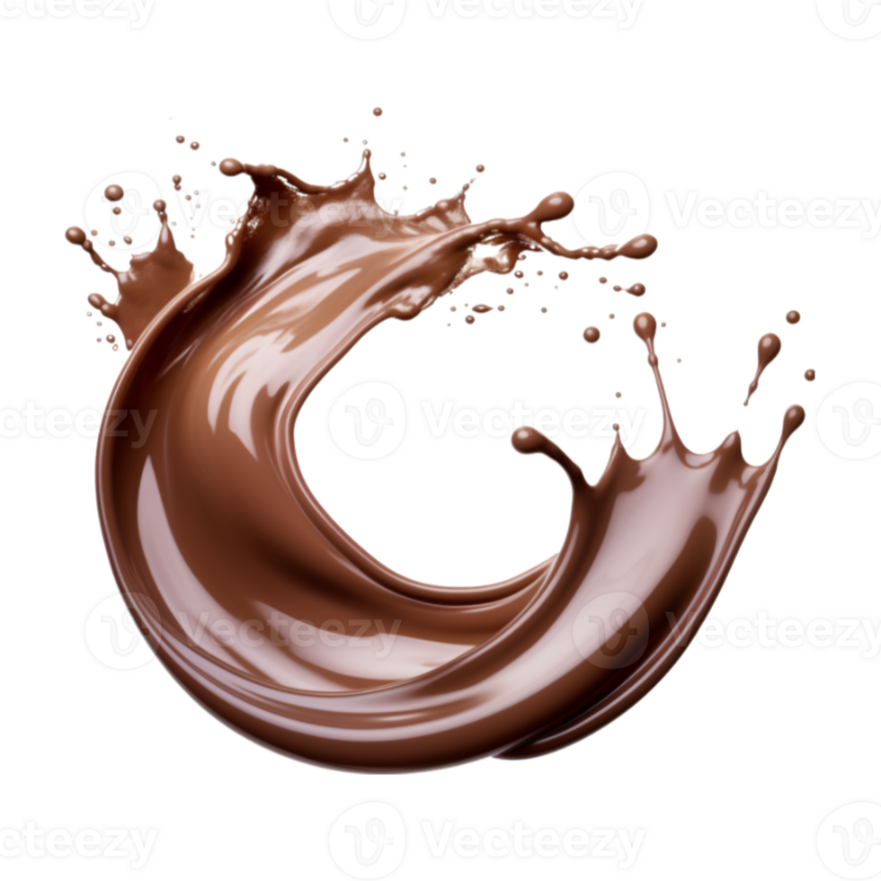 Chocolate splash isolated on a transparent background png