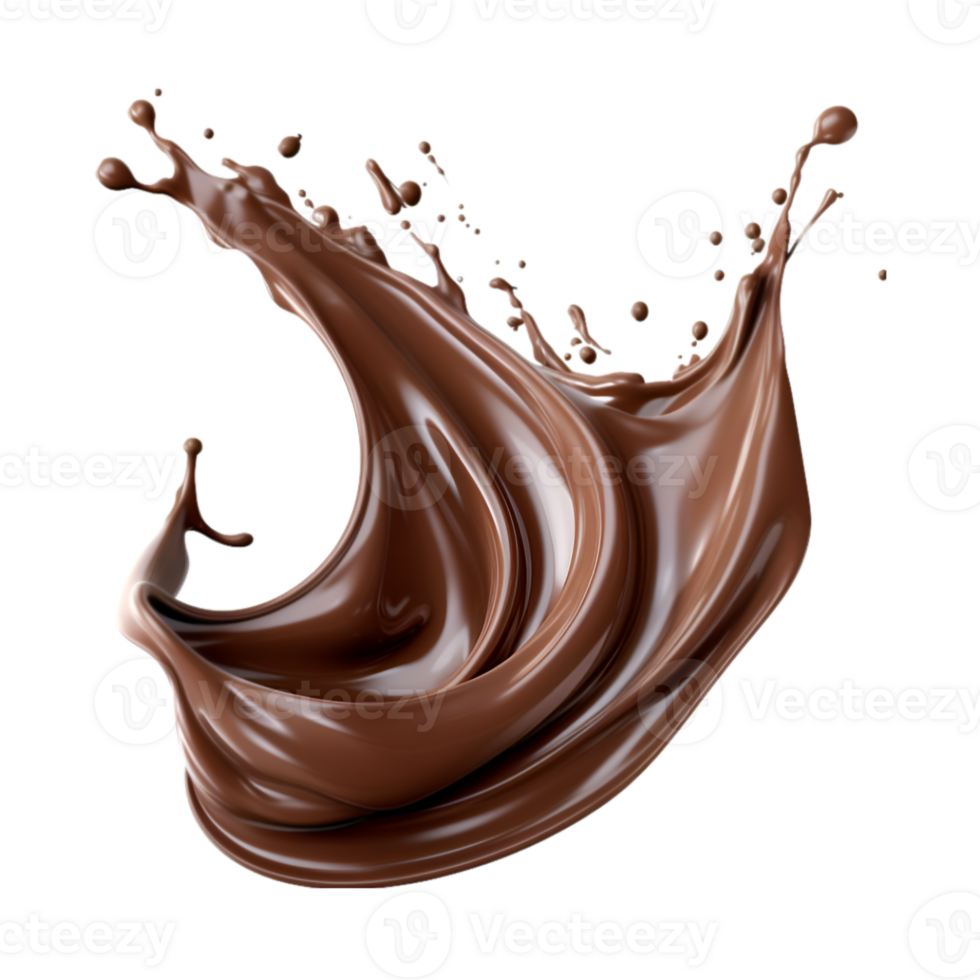 Chocolate splash isolated on a transparent background png
