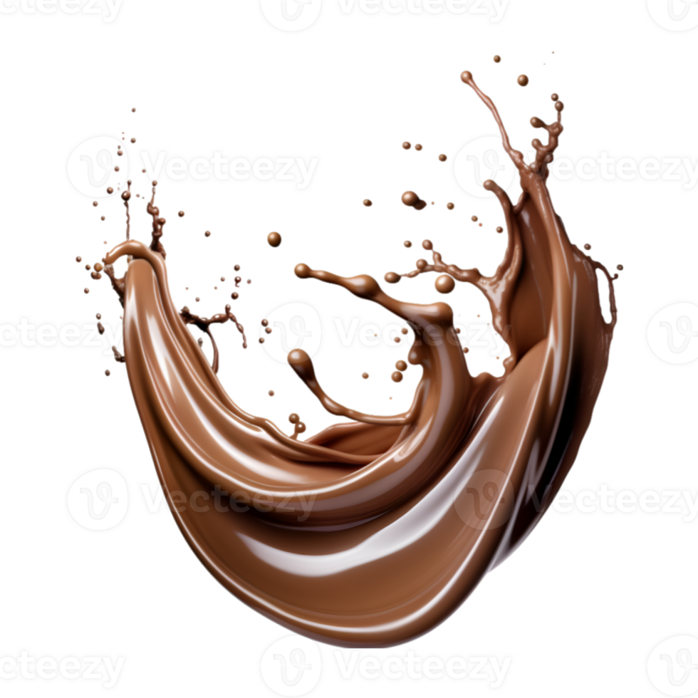 Chocolate splash isolated on a transparent background png