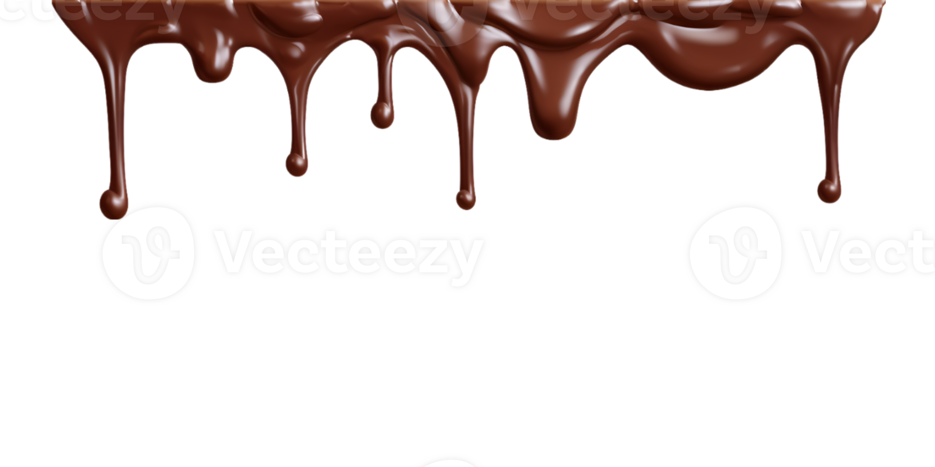 Melted chocolate dripping isolated on a transparent background png