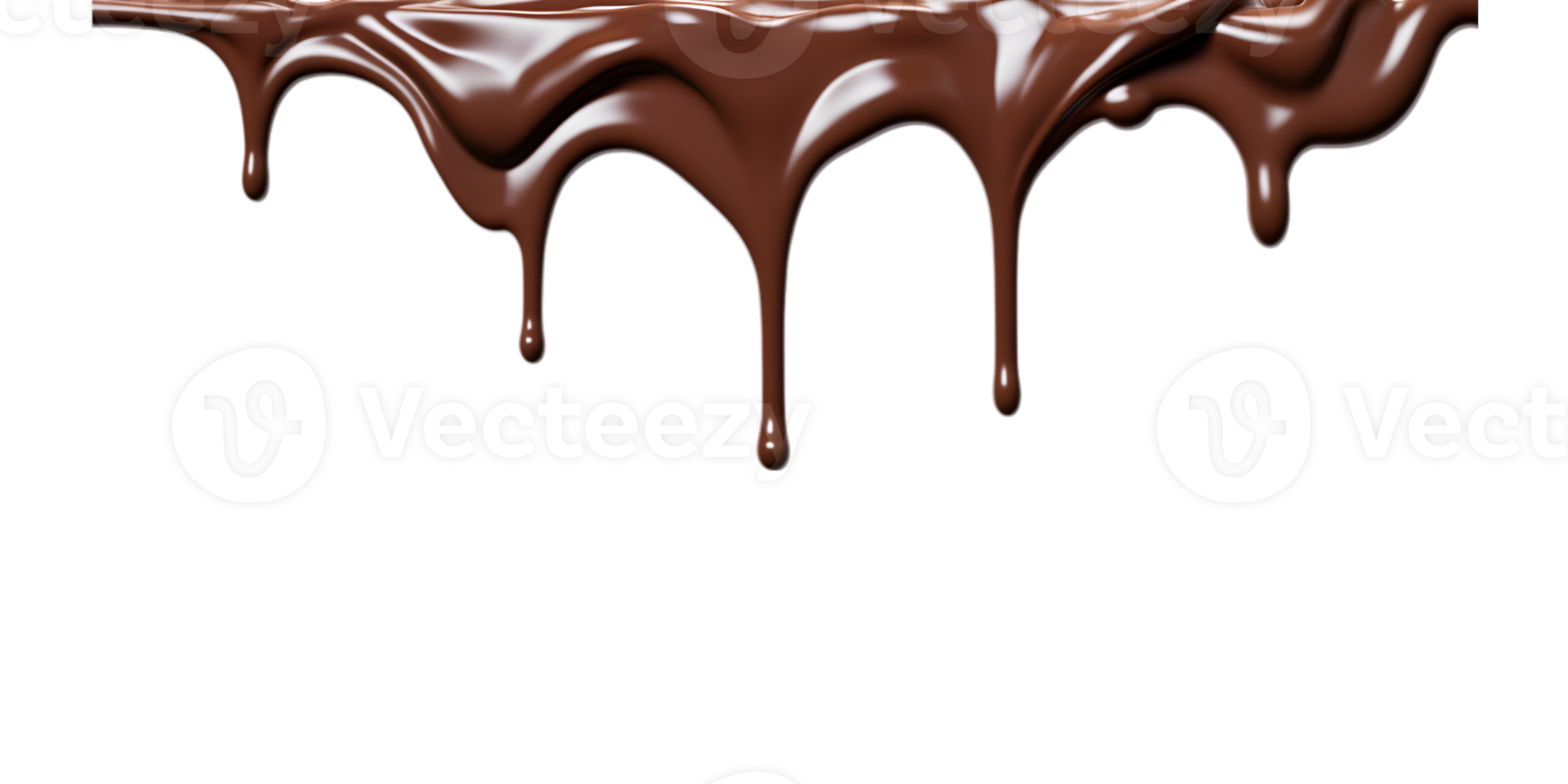 Melted chocolate dripping isolated on a transparent background png