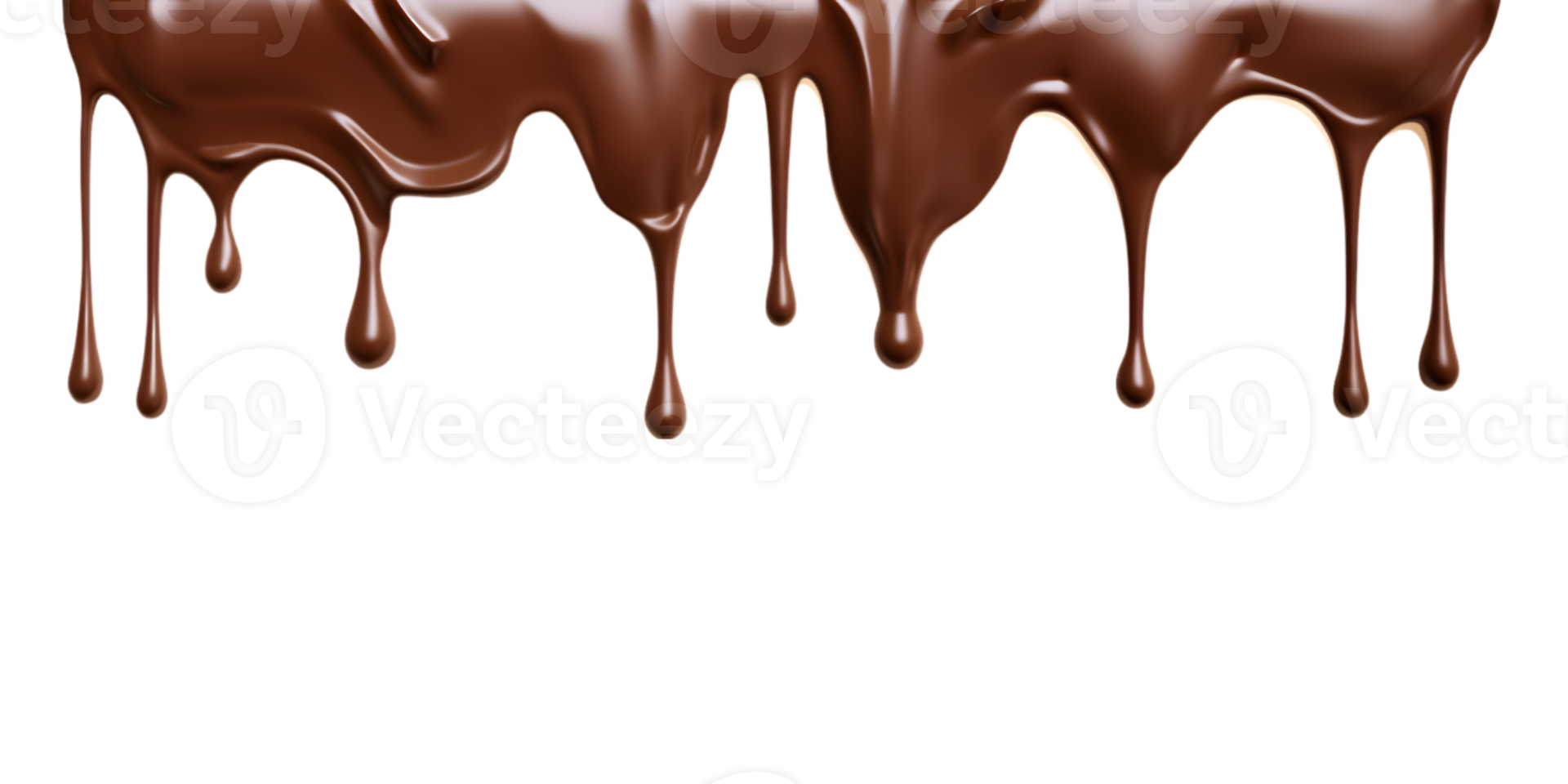 Melted chocolate dripping isolated on a transparent background png