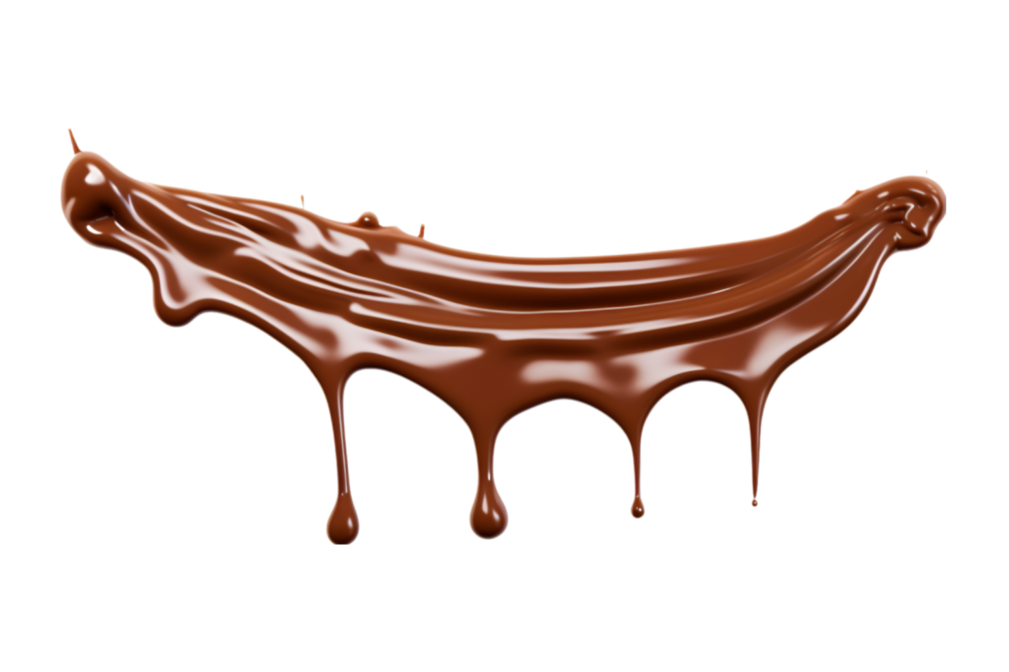 Melted chocolate dripping isolated on a transparent background png