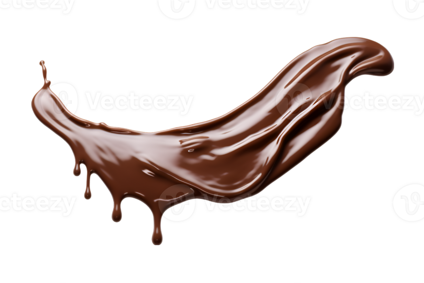 Melted chocolate dripping isolated on a transparent background png