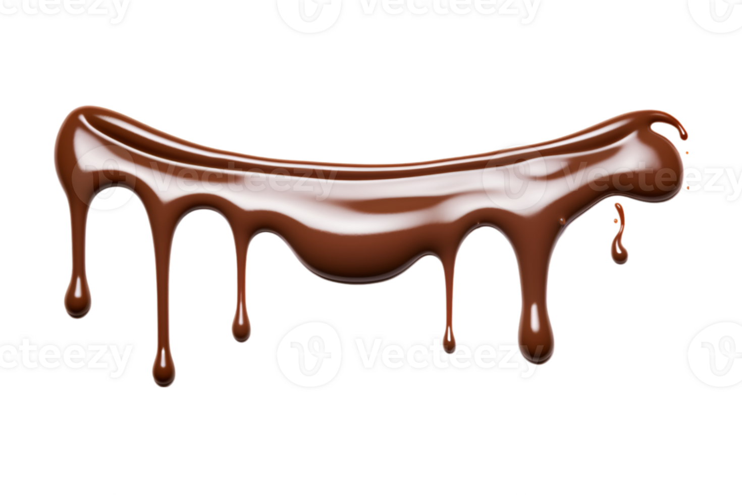 Melted chocolate dripping isolated on a transparent background png