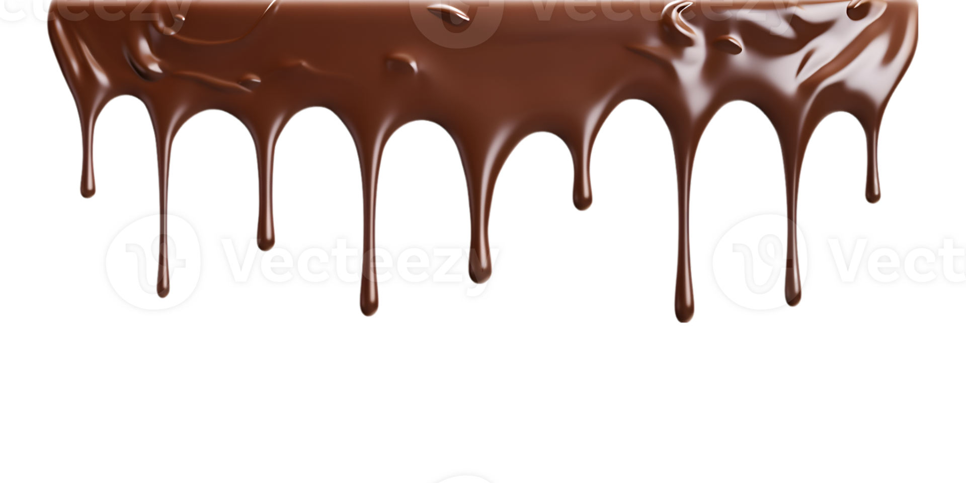 Melted chocolate dripping isolated on a transparent background png