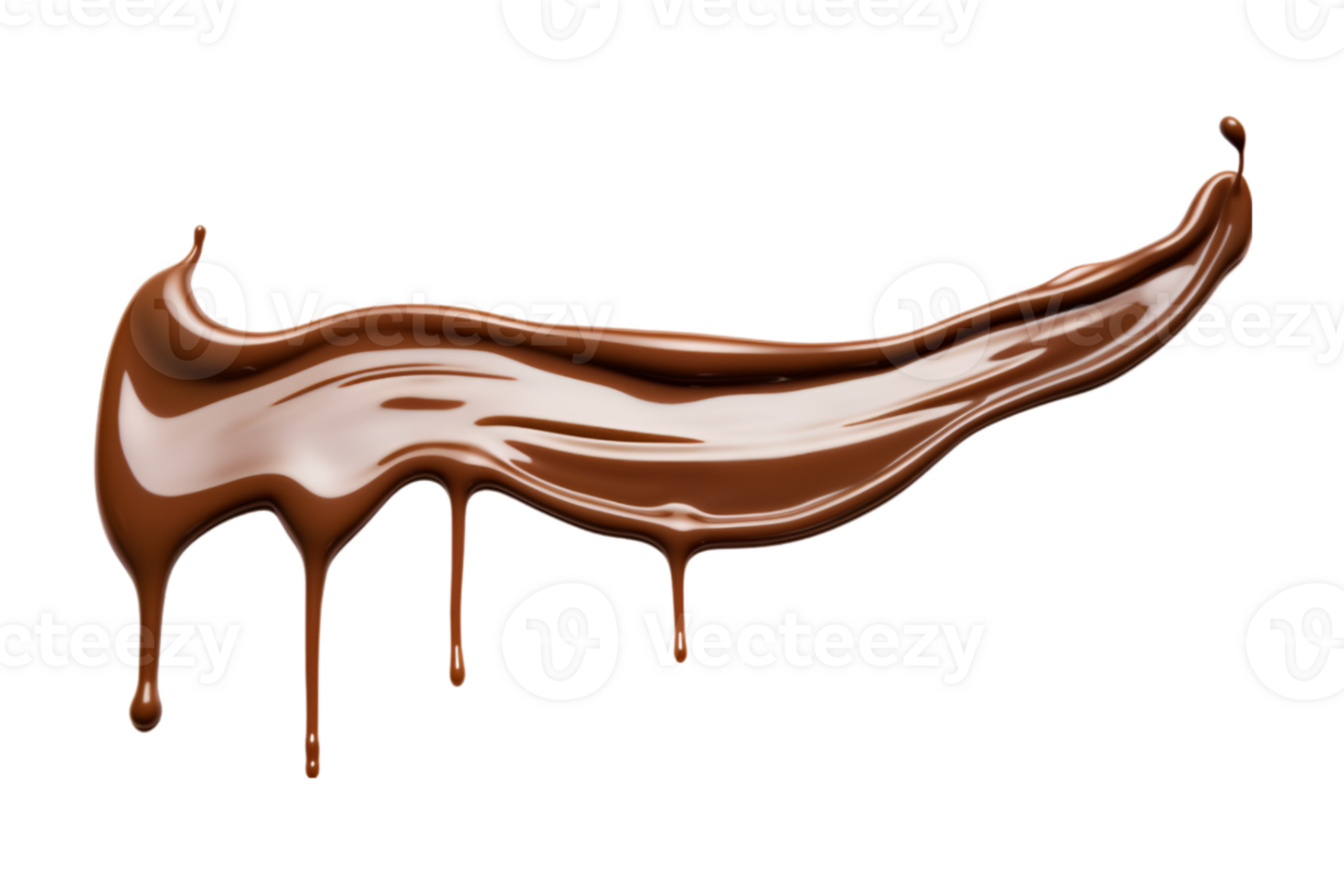 derretido chocolate gotejamento isolado em uma transparente fundo png