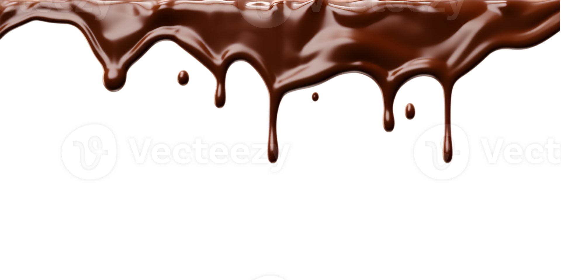 Melted chocolate dripping isolated on a transparent background png