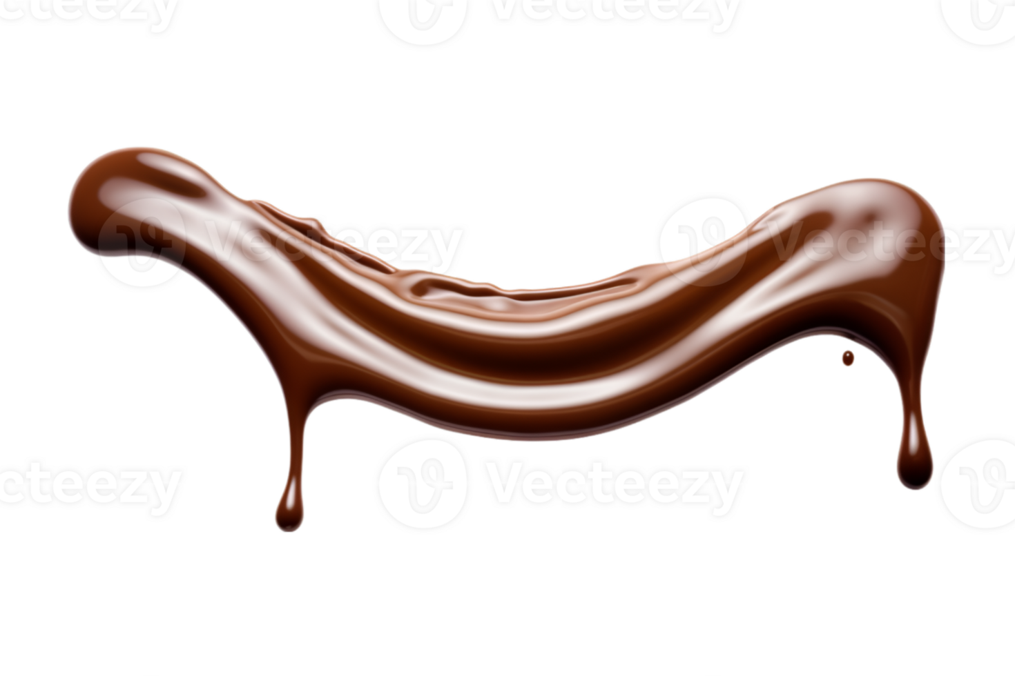 Melted chocolate dripping isolated on a transparent background png