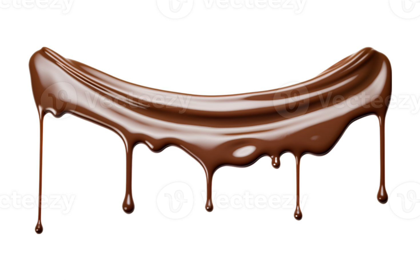 Melted chocolate dripping isolated on a transparent background png