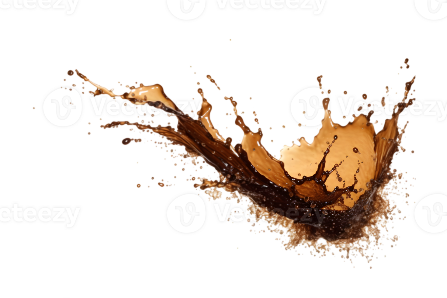 coffee splash isolated on a transparent background png