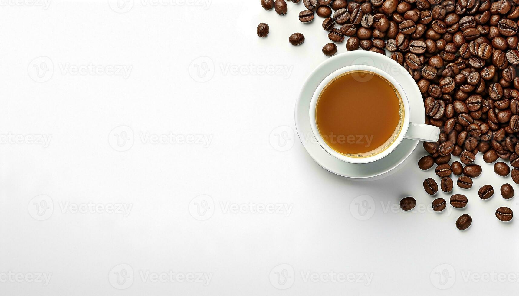 taza de negro café con café frijoles, parte superior ver aislado en un transparente antecedentes foto