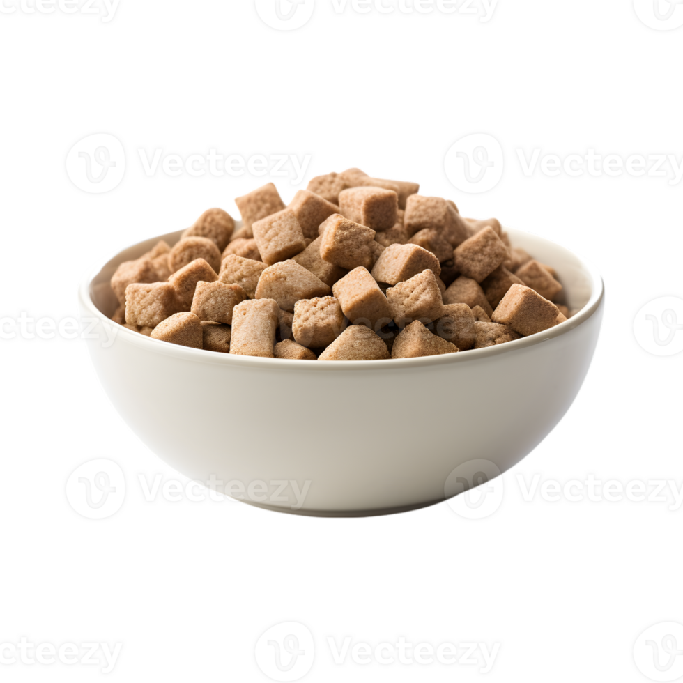 Dry dog food in a bowl isolated on a transparent background png