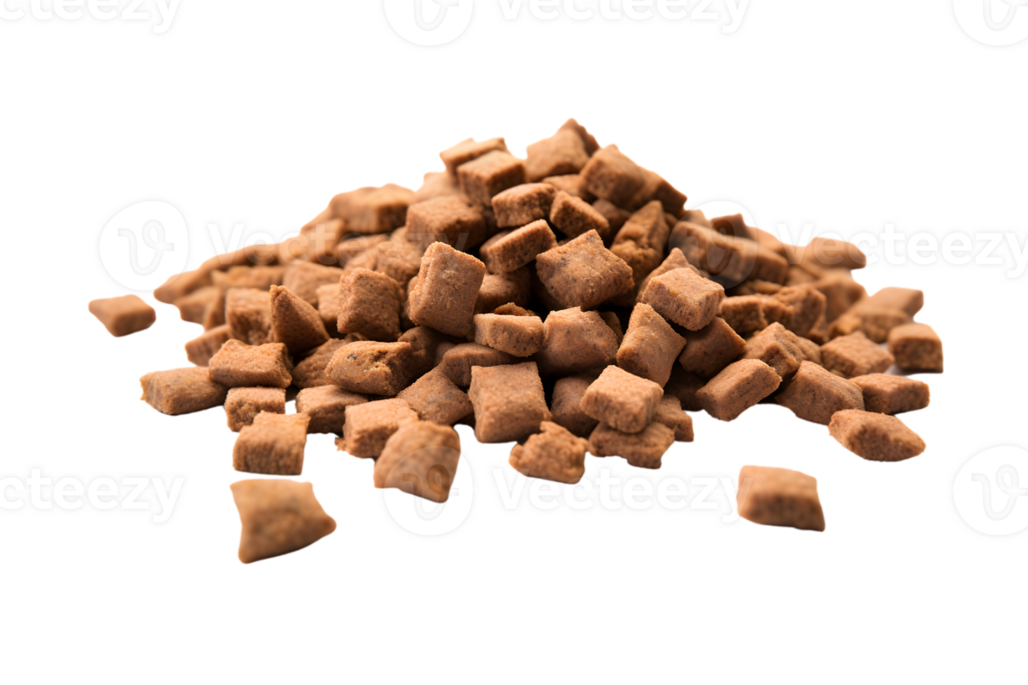 Pile of dry dog food isolated on a transparent background png