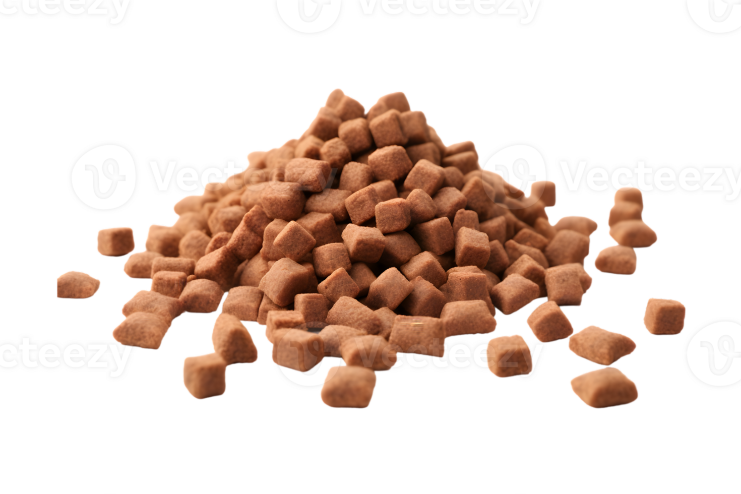 Pile of dry dog food isolated on a transparent background png