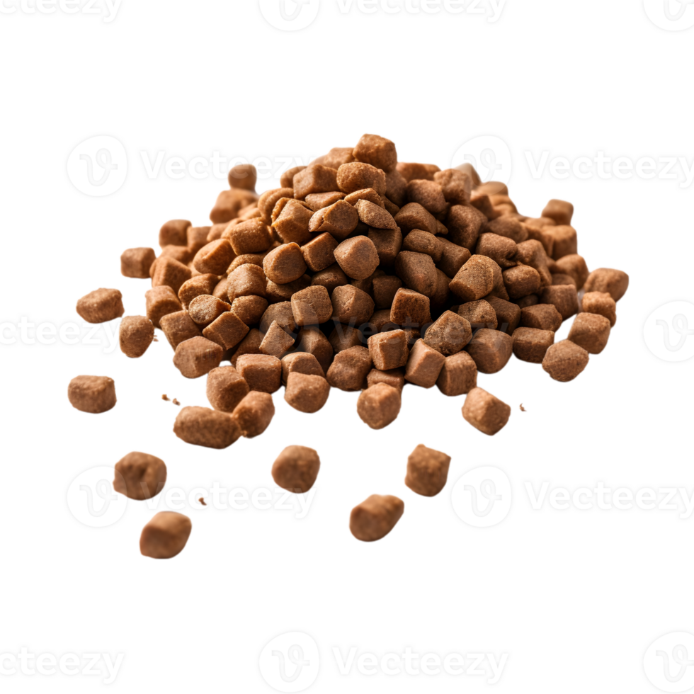 Pile of dry dog food isolated on a transparent background png