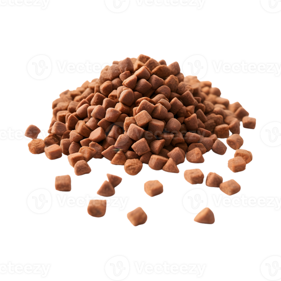 Pile of dry dog food isolated on a transparent background png