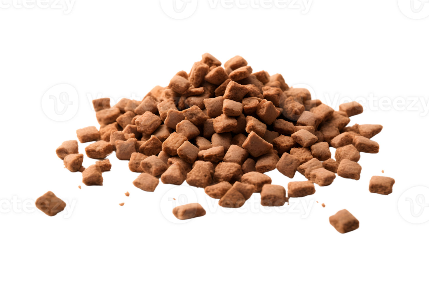 Pile of dry dog food isolated on a transparent background png