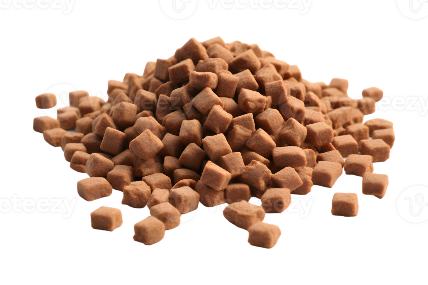 Pile of dry dog food isolated on a transparent background png