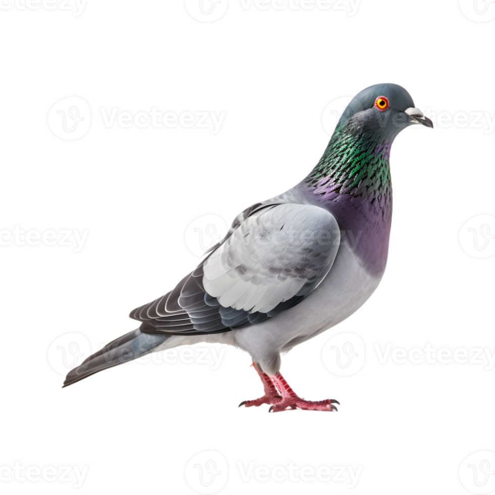 full body of a racing pigeon, side view isolated on a transparent background png