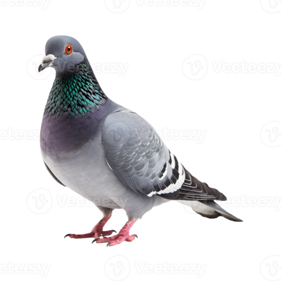 full body of a racing pigeon, side view isolated on a transparent background png
