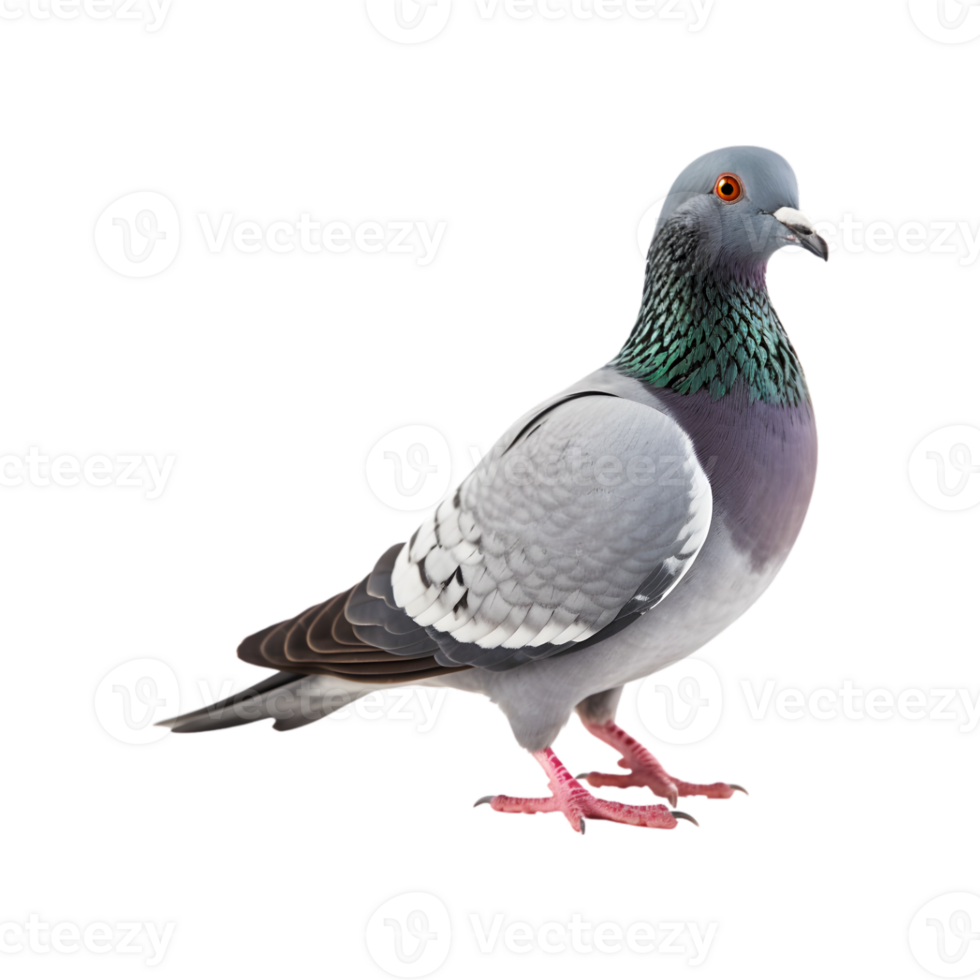 full body of a racing pigeon, side view isolated on a transparent background png