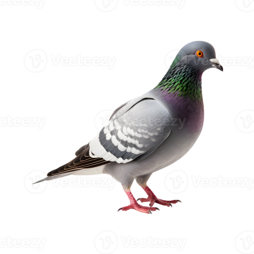 full body of a racing pigeon, side view isolated on a transparent background png