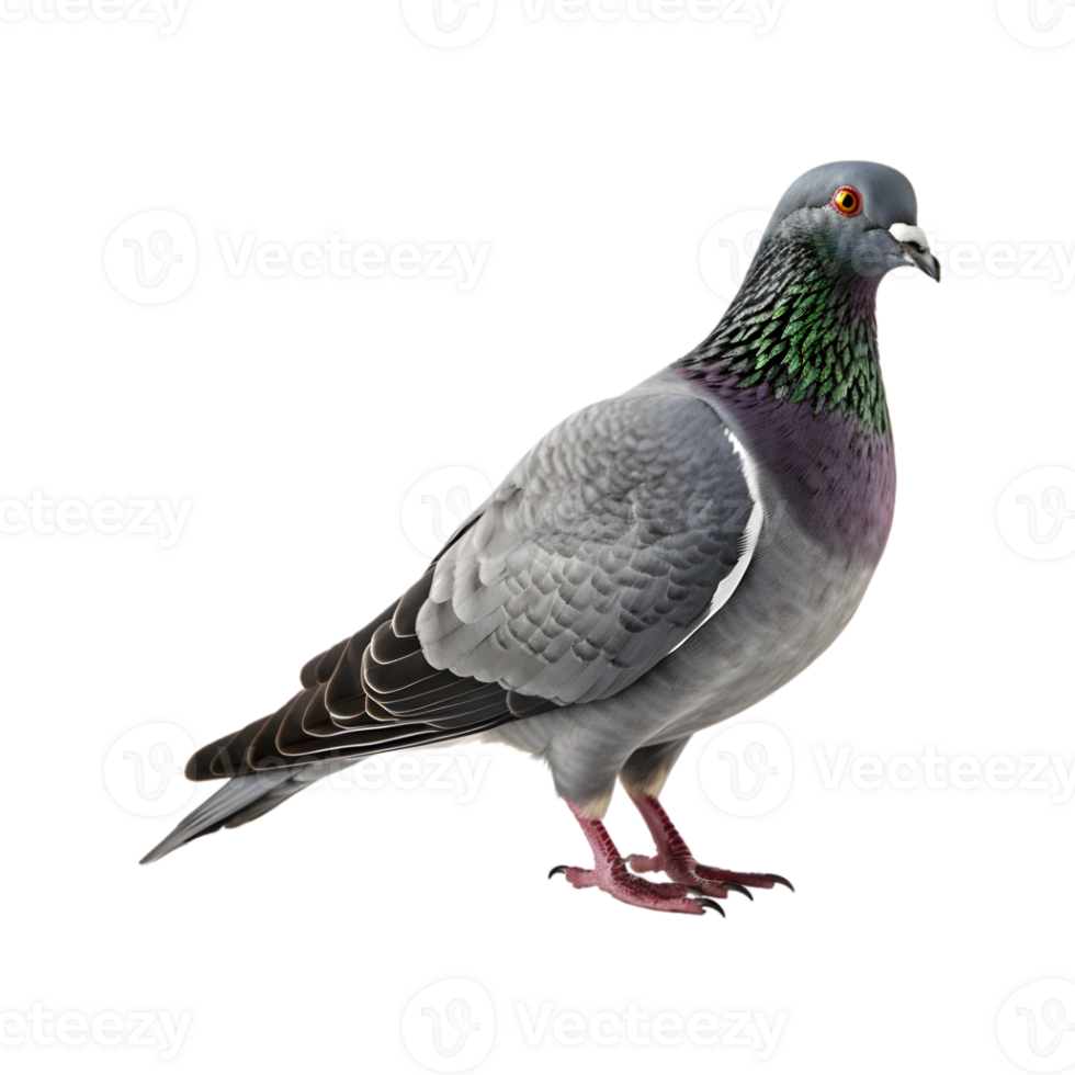 full body of a racing pigeon, side view isolated on a transparent background png