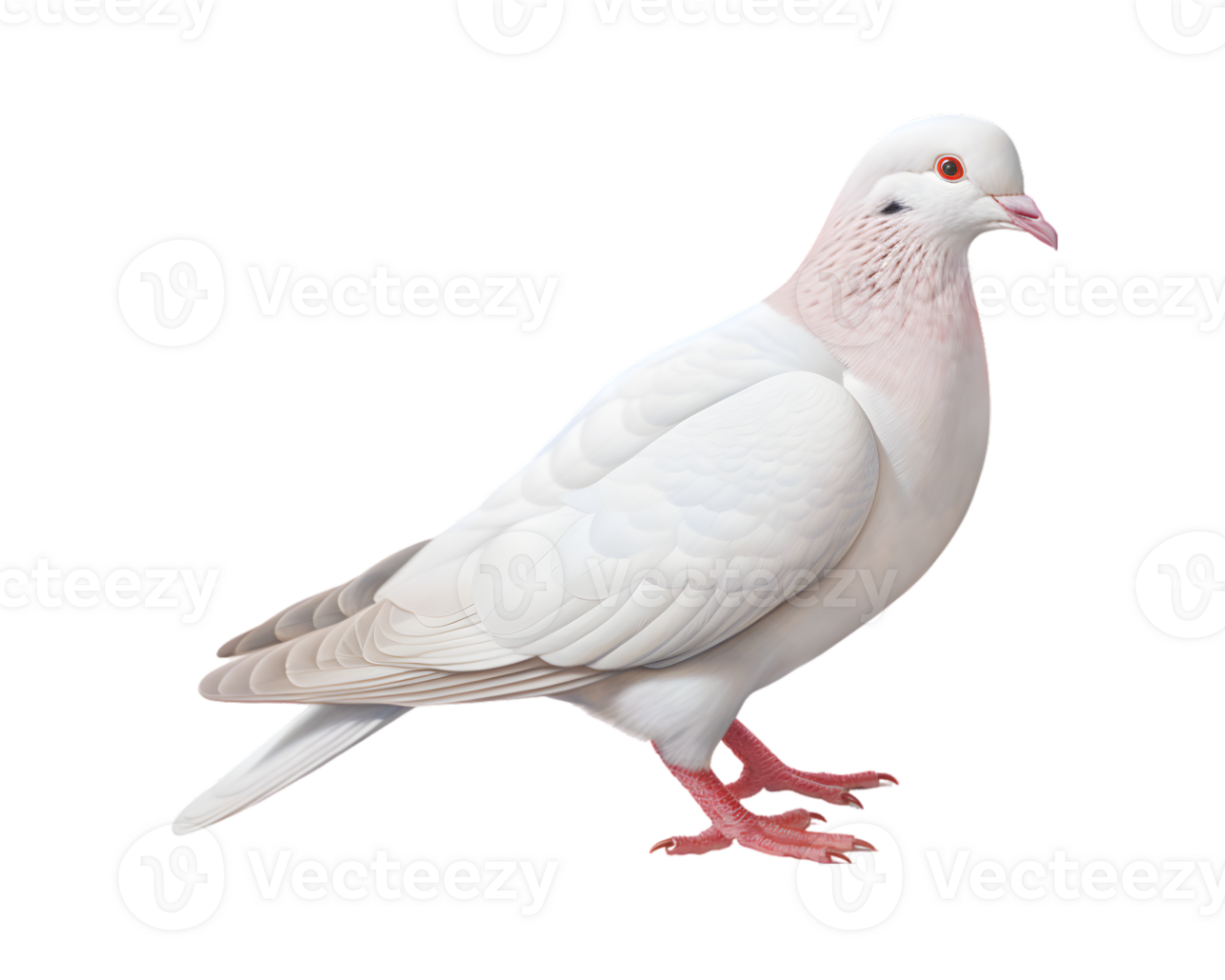 Close-up photo of a white dove isolated on a transparent background png
