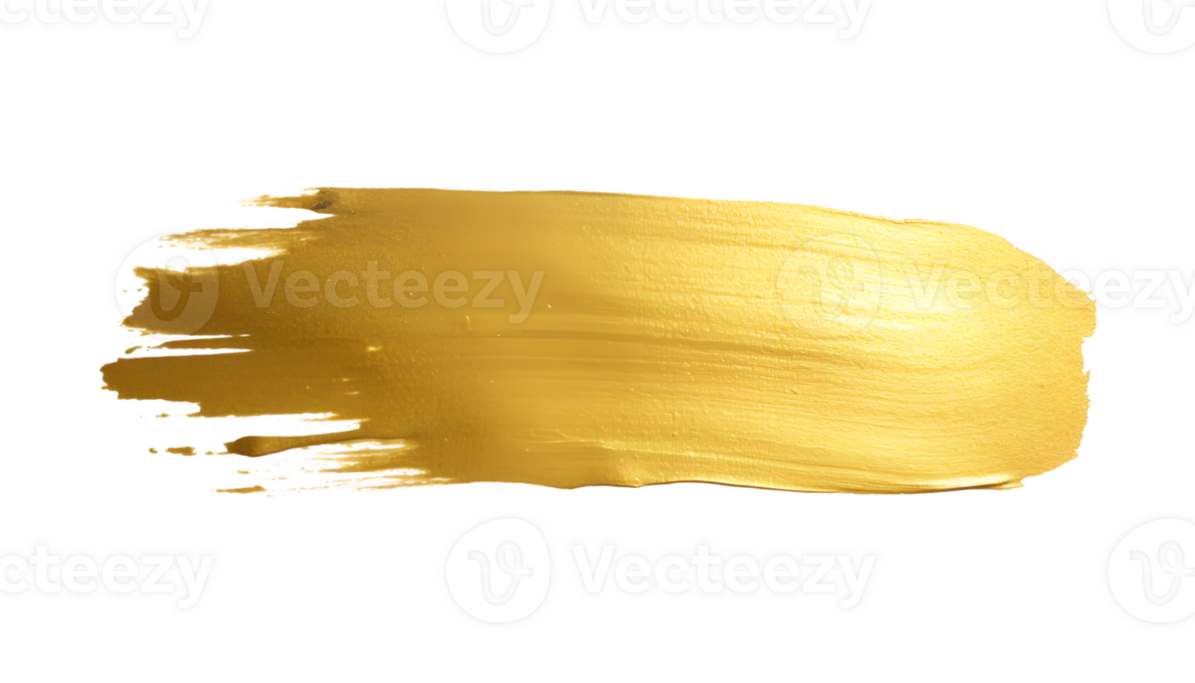 Gold paint brush strokes with glitter texture. Gold stains liquid isolated on a transparent background png