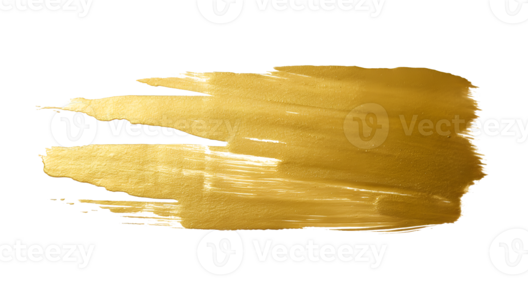 Gold paint brush strokes with glitter texture. Gold stains liquid isolated on a transparent background png