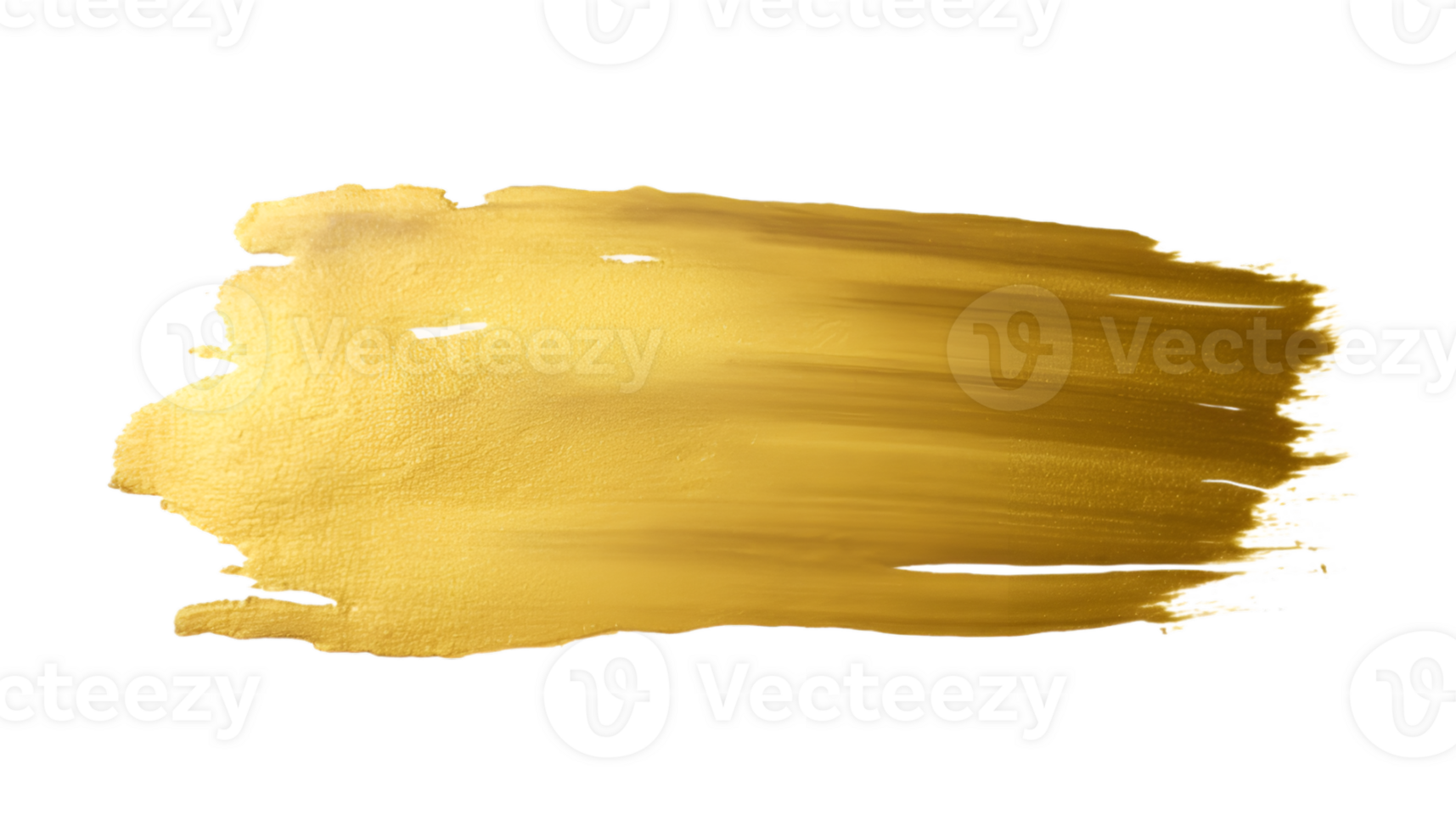 Gold paint brush strokes with glitter texture. Gold stains liquid isolated on a transparent background png