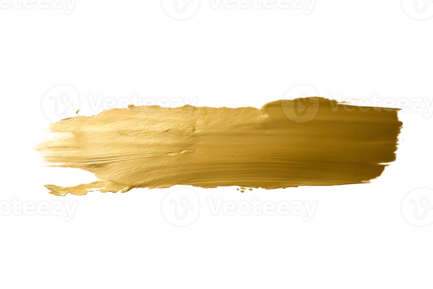 Gold paint brush strokes with glitter texture. Gold stains liquid isolated on a transparent background png